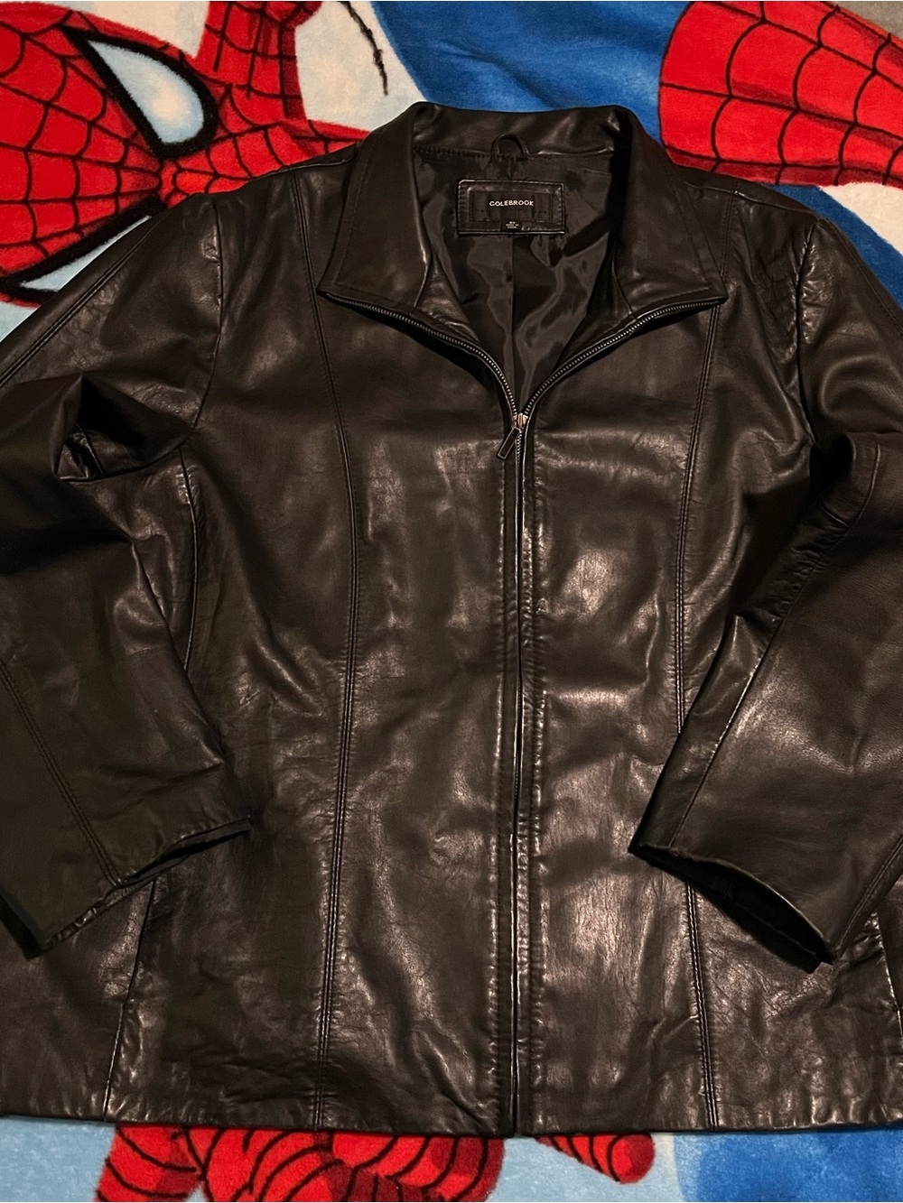 Women’s Black Leather Jacket Size 3XL Colebrook Full Zip Moto Bomber Biker
